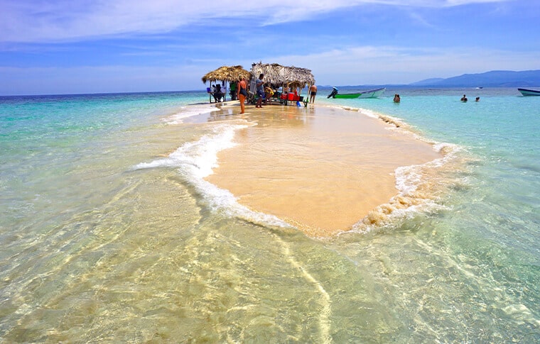 Paradise beach in Puerto Plata at sunset